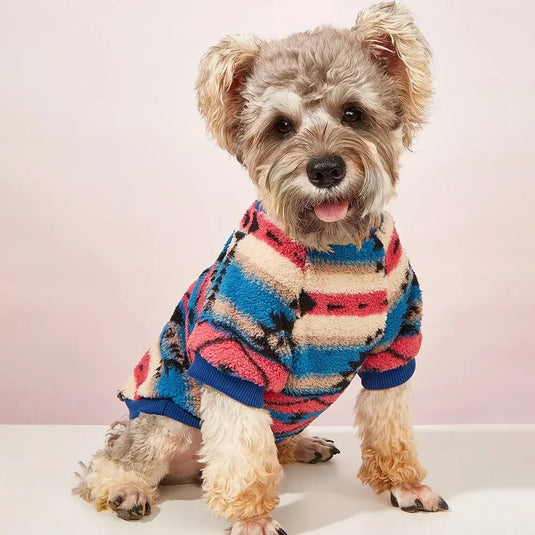 Image Cute Striped Pet Hoodie – Stain-Resistant Polyester Sweatshirt for Cats & Dogs